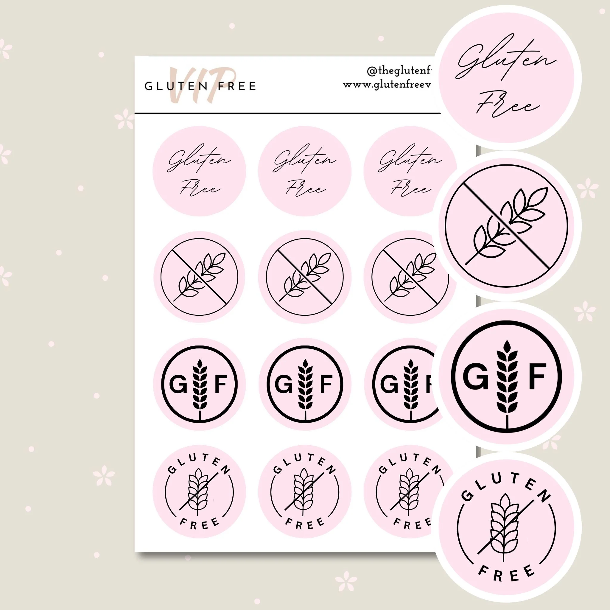 Assorted Gluten Free Labels