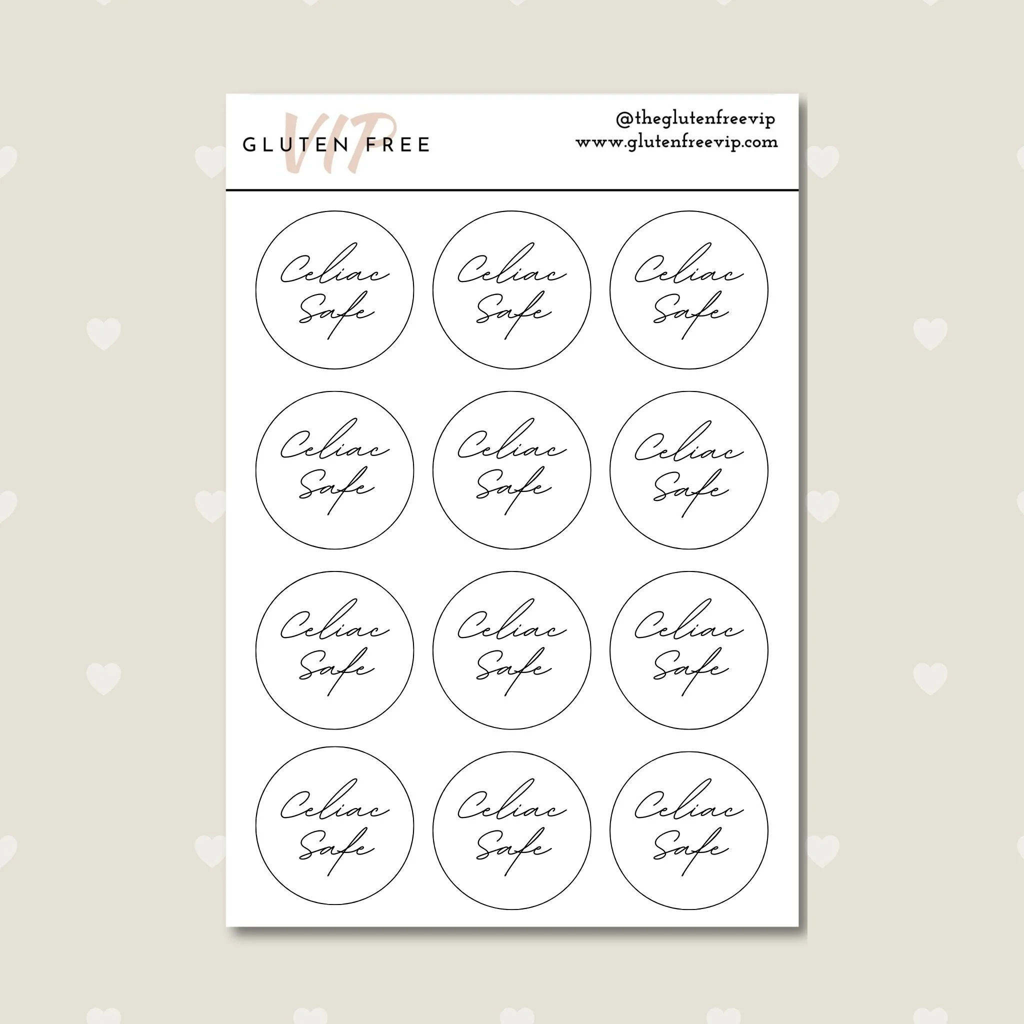 Celiac Safe Special Day Labels