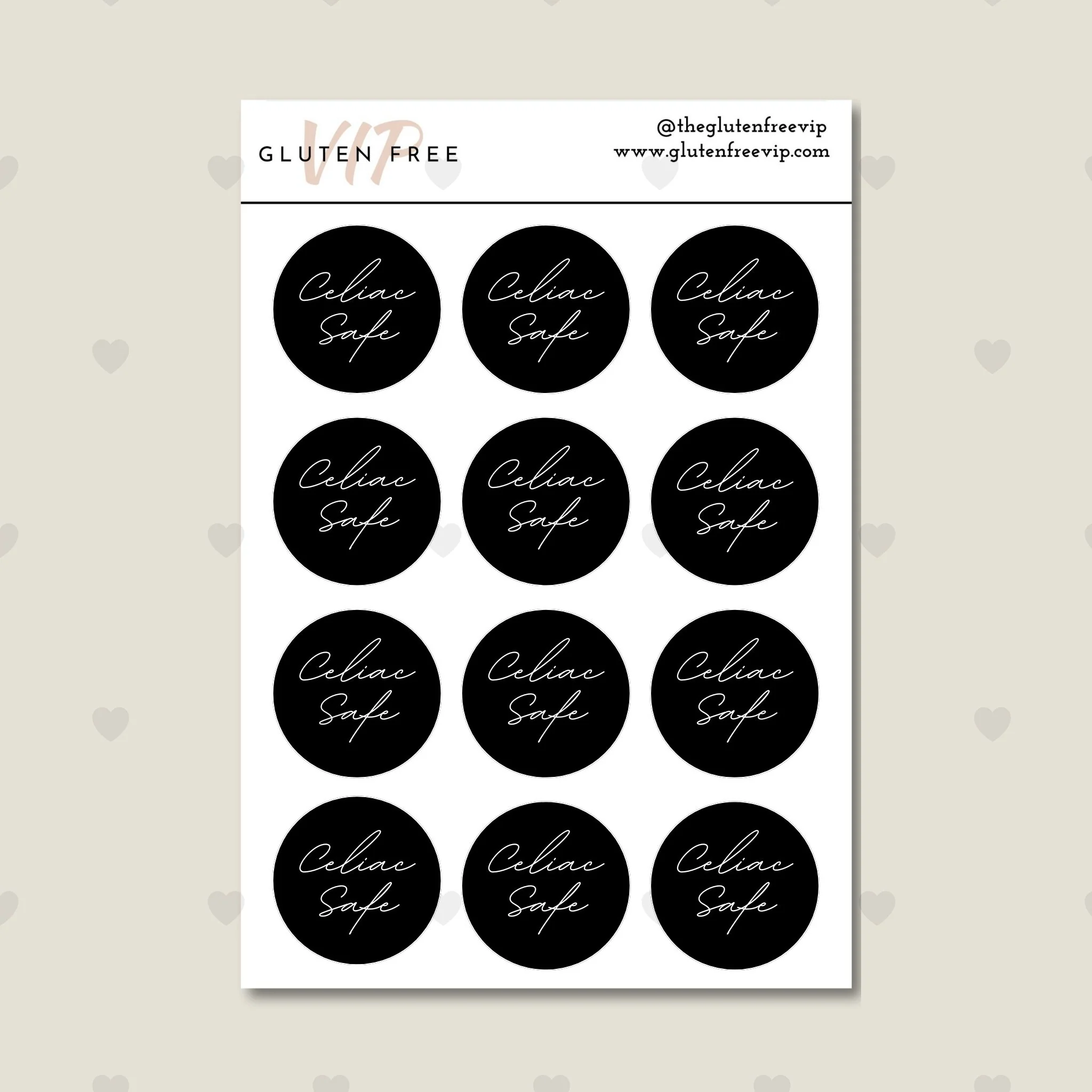 Celiac Safe Special Day Labels